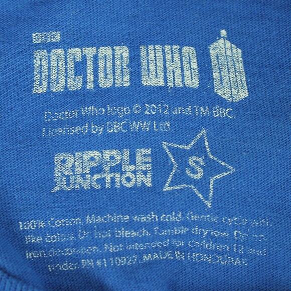 Doctor Who T Shirt Keep Calm and Don't Blink Blue & White Size Small - Picture 5 of 5